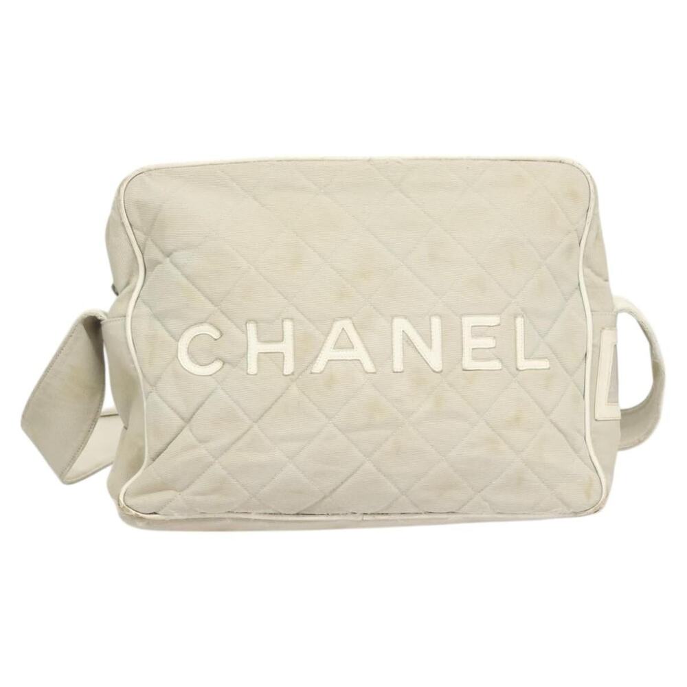 Chanel Canvas Shoulder Bag Gray